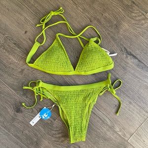 Cupshe lime green bikini set